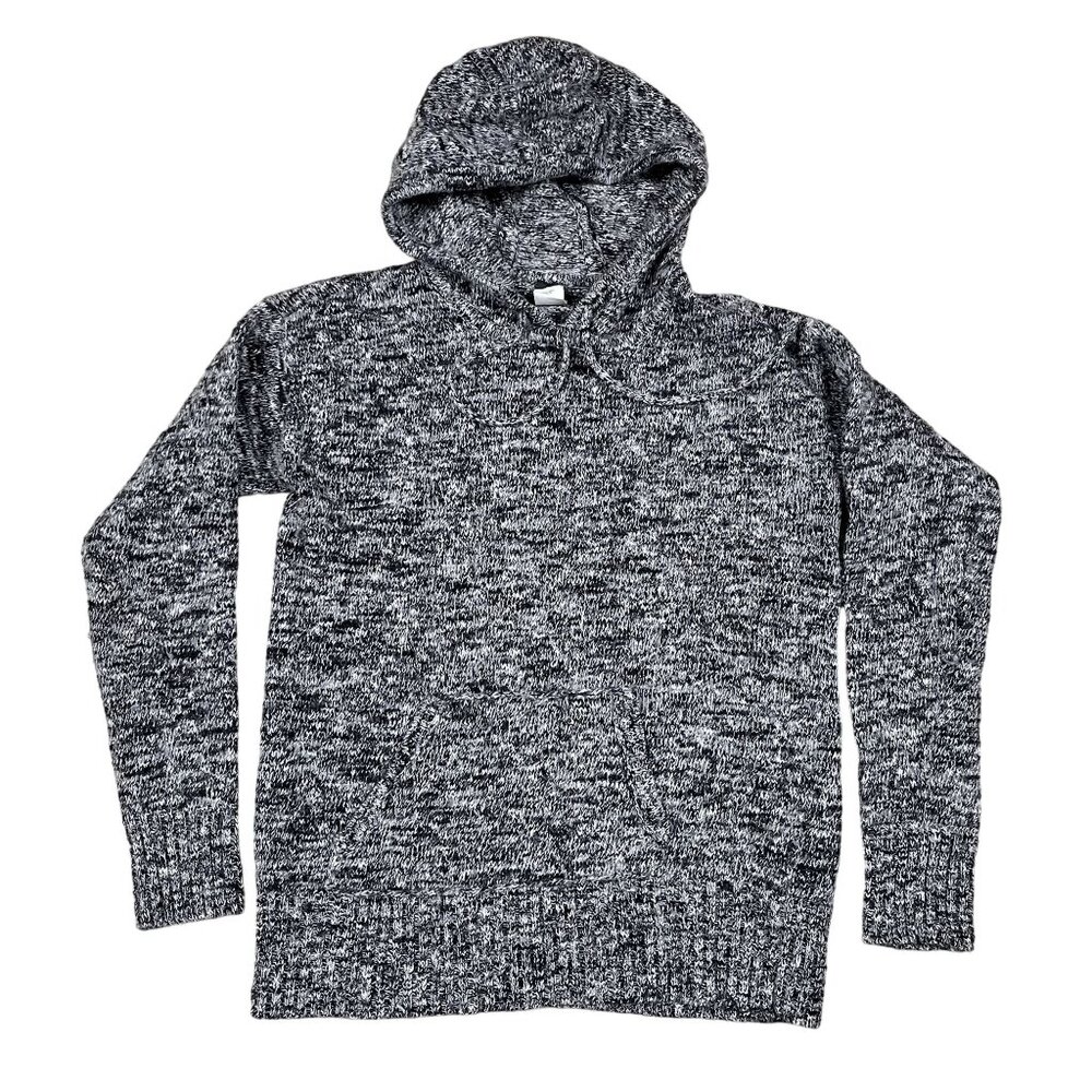 J.Crew Womens Wool Blend Black & White Hoodie Sweater Size Large